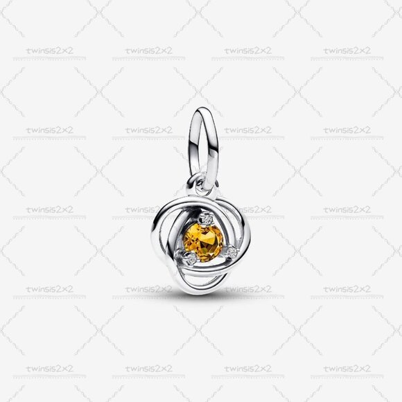 Pandora November Honey Eternity Circle Dangle Charm - Picture 1 of 2